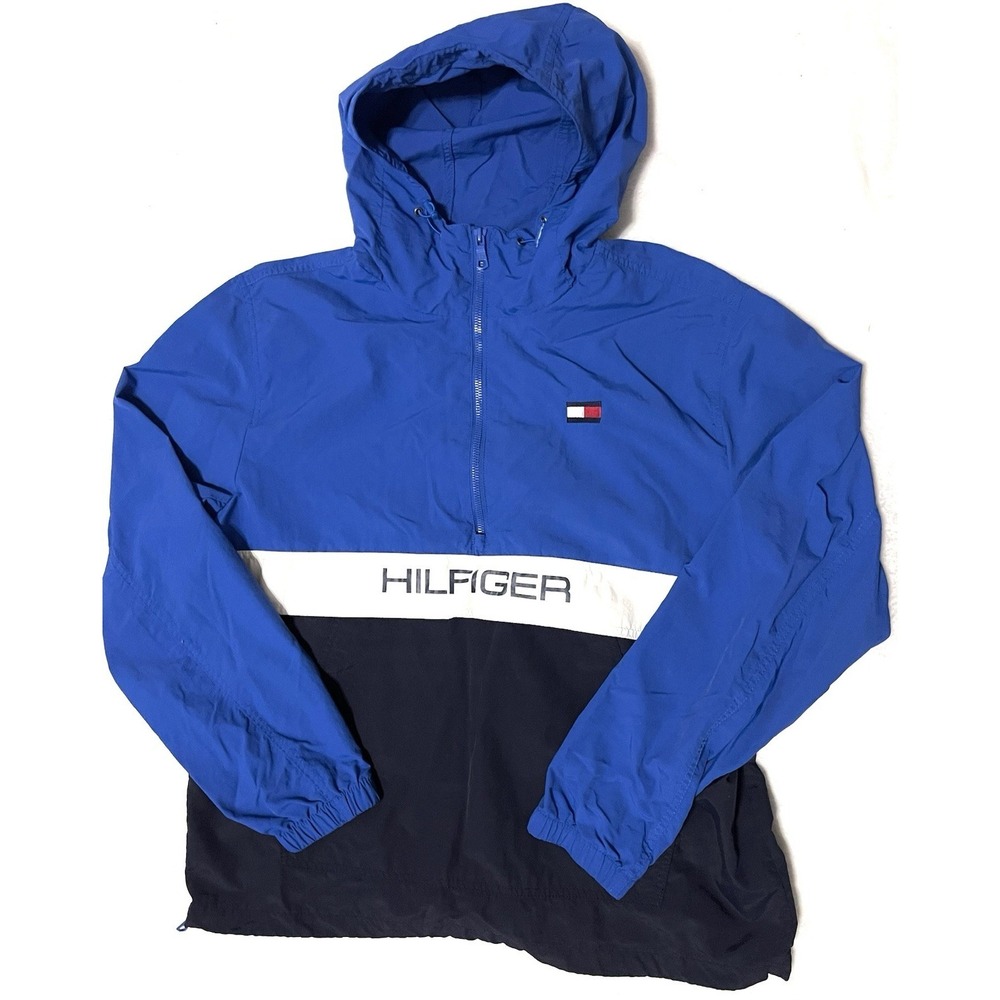 Vintage Tommy Hilfiger Men's Large Colorblock Windbreaker Jacket Retro 90s Style